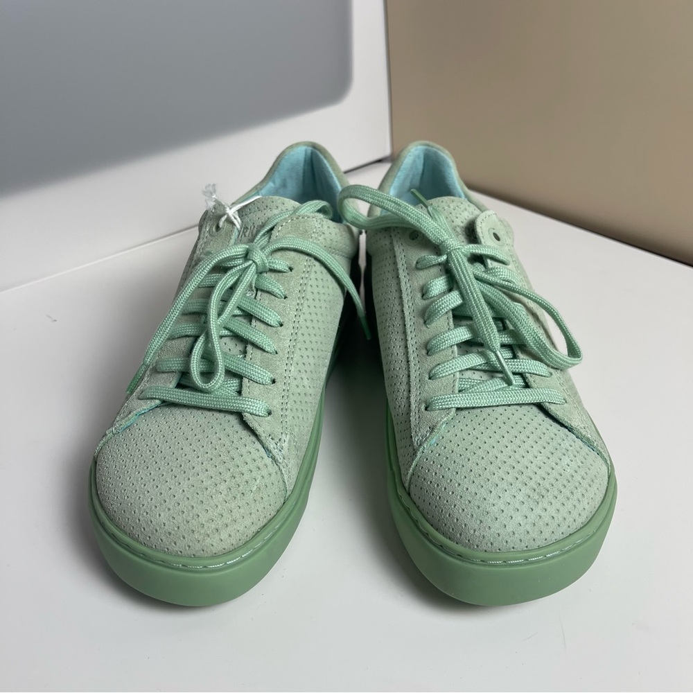 Birkenstocks Bend Low Suede Embossed Sneakers in Green Matcha Sz 38 - Picture 7 of 15